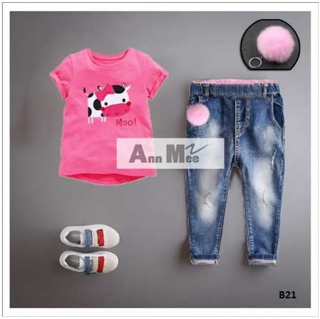 setelan anak jeans kaos